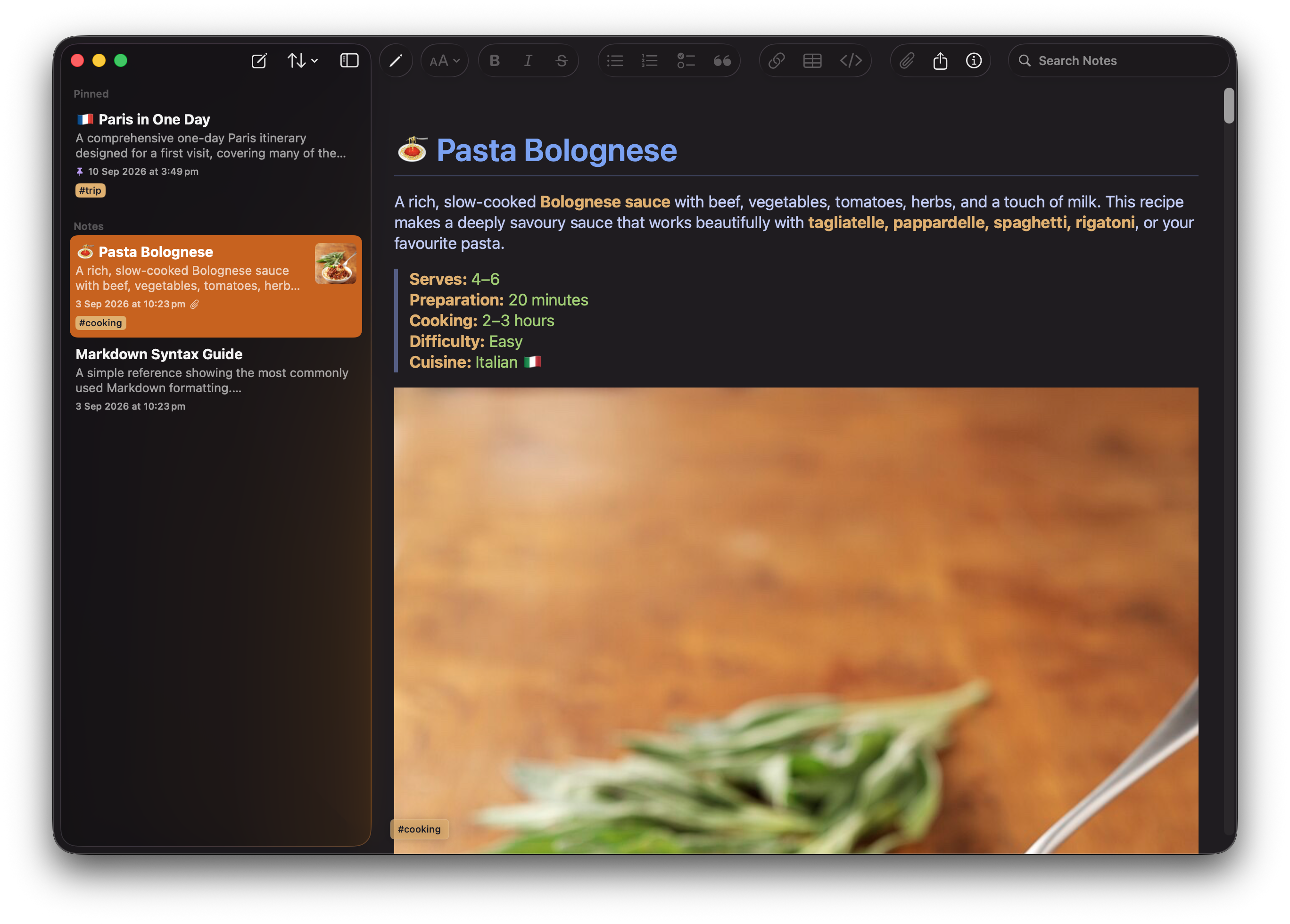 Notra on macOS